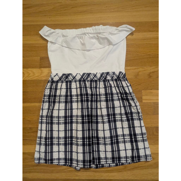 Lilly Pulitzer Esmeralda Strapless Dress True Navy Plaid Medium - Picture 4 of 10